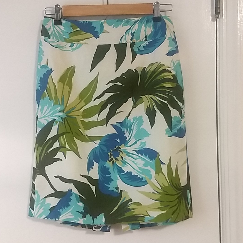 Ann Taylor Loft Floral Silk Skirt